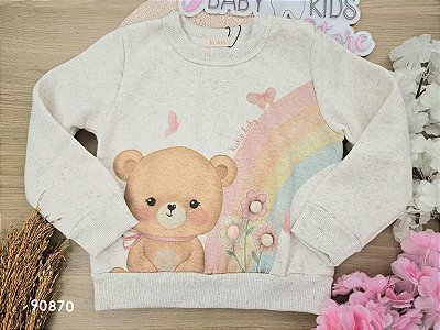 Blusão em Moletom Linho com Pelúcia Kukiê Bebê Menina