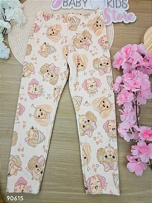 Calça Legging em Fleece Luxo Kukiê Bebê Menina