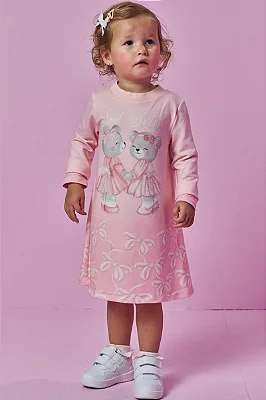 Vestido em Molecotton Kukiê Bebê Menina