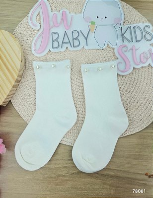 Meia 3/4 Off White - P 25 a 29 Kukiê