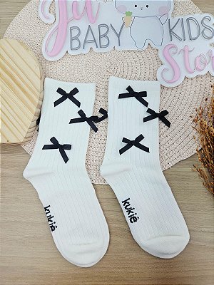 Meia Cano Medio Off White - P 25 a 29 Kukiê