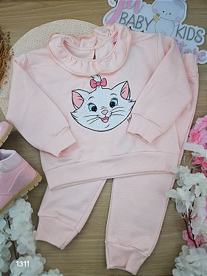 Conjunto Blusa e Calça em Moletom Peluciado Marie Disney Fakini