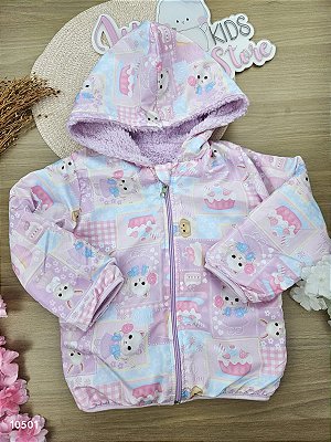 Jaqueta Dupla Face Coelhinhos Lilás Cinti