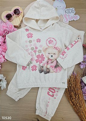 Conjunto Blusão e Calça Moletom Peluciado Cinti