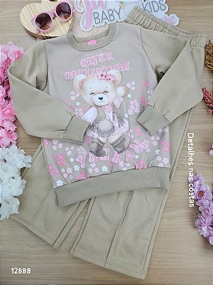 Conjunto Blusão e Calça Moletom Peluciado Cinti