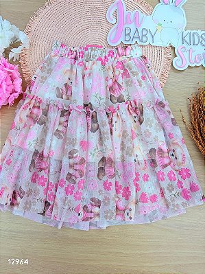 Saia Rosa Jelly Tule Cinti