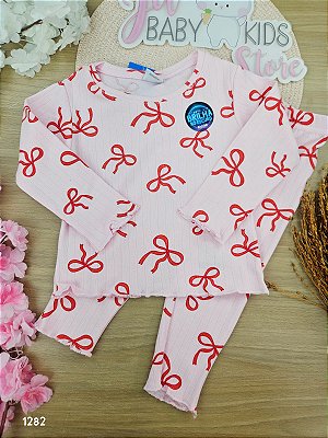 Conjunto de pijama blusa e short em malha 50% algodão 50% poliéster feminino Fakini