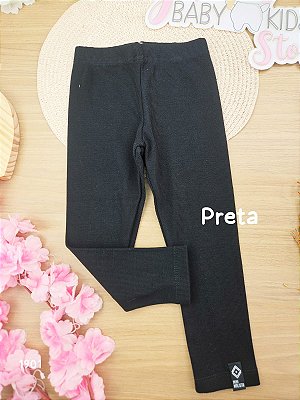 Legging em malha 96% algodão 4% elastano feminina Preto Fakini