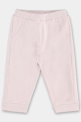 Calça em molecotton e malha soft rosa Bebe Up baby