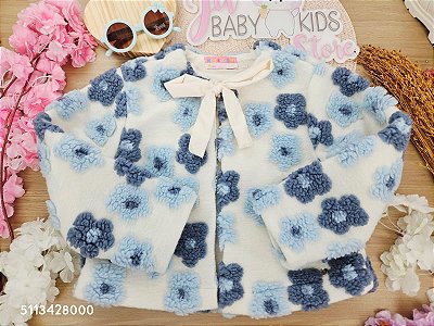 Casaco inverno 2026 000 off white com azul Mon Sucré