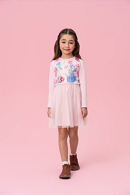 Vestido Manga Longa A Cotton MS Inv26 282 Mon Sucré