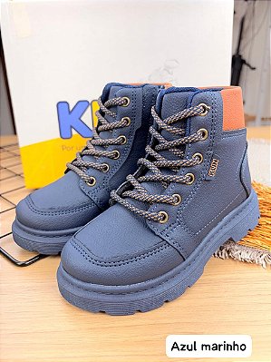 Bota London Mini 365 Marinho/Caramelo Klin