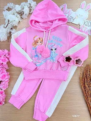 Conjunto Blusão e Calça Rosa Iogurte Cinti