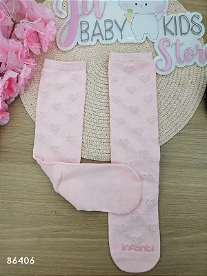Meia 3/4 Bebê Rosa Claro P 25 a 29 Infanti