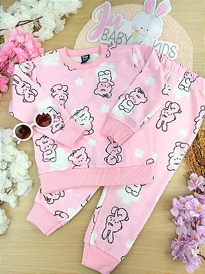 Conjunto Blusão e Calça Moletom Sem Felpa - Bee Loop