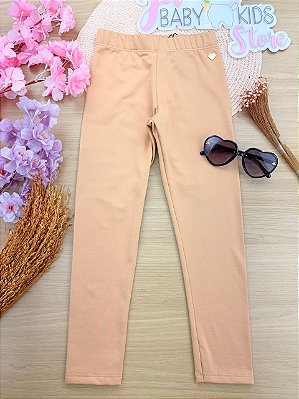 Calça Legging em Termoskin Peluciado Bege Infanti Infantil Menina