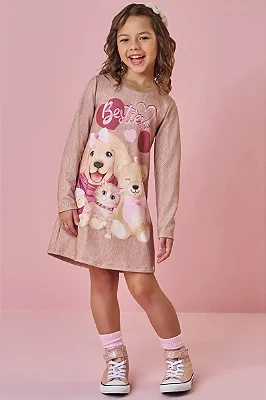 Vestido em Molecotton Kukiê Infantil Menina