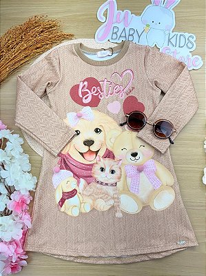 Vestido em Molecotton Kukiê Infantil Menina