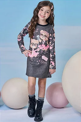 Vestido em Termoskin Peluciado Kukiê Infantil Menina