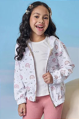 Jaqueta Corta Vento em Cupro Kukiê Infantil Menina
