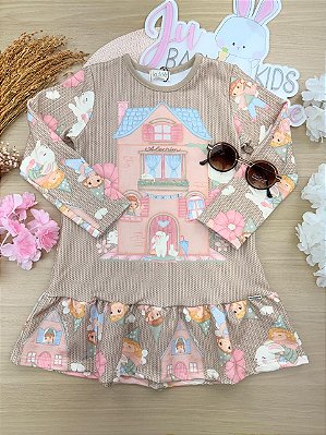 Vestido em Molecotton Kukiê Infantil Menina