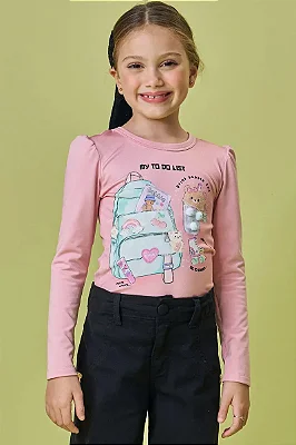 Blusa em Termoskin Peluciado Kukiê Infantil Menina