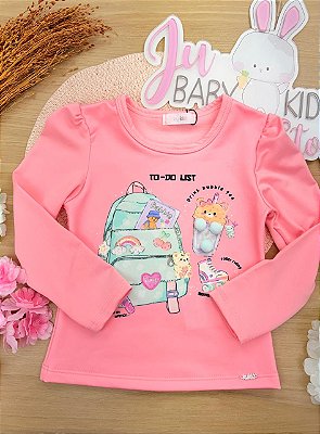 Blusa em Termoskin Peluciado Kukiê Infantil Menina