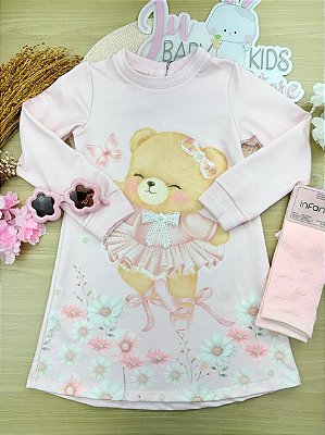 Vestido em Molecotton Kukiê Infantil Menina