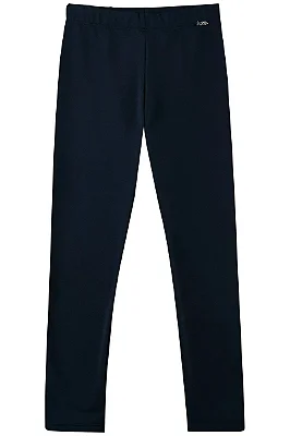 Calça Legging em Termoskin Peluciado Azul Marinho Kukiê Infantil Menina