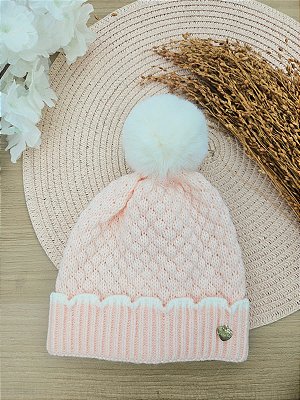 Gorro em Tricot Bebê Infanti Bebê Menina - P - 6 a 12 meses