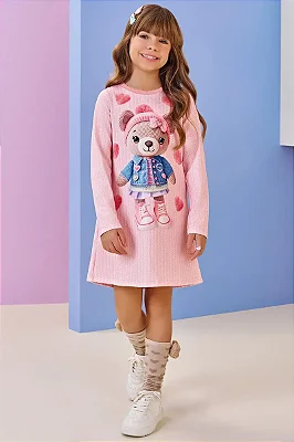 Vestido em Termoskin Peluciado Infanti Infantil Menina