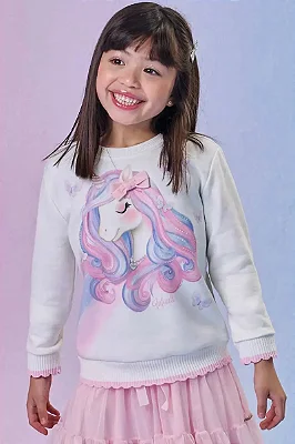 Blusão em Moletom com Pelúcia Infanti Infantil Menina