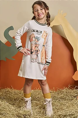 Vestido em Molecotton Kukiê Infantil Menina