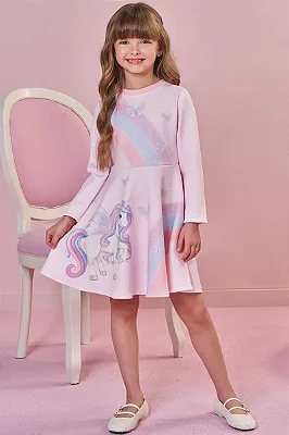 Vestido em Fly Tech Infanti Infantil Menina