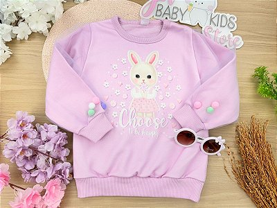 Blusão Felpado Bebê Menina Chose To Be Happy Cinti