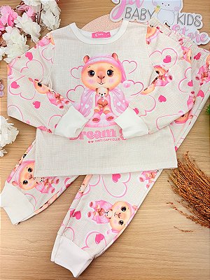 Pijama Infantil Menina Capivara Cinti