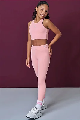 Calça Legging em Poliamida Rosa Lilimoon Teen Menina