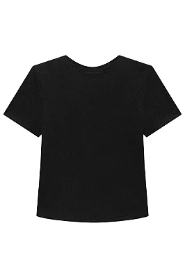 Blusa Boxy em Canelado Liz Preto Lilimoon Teen Menina