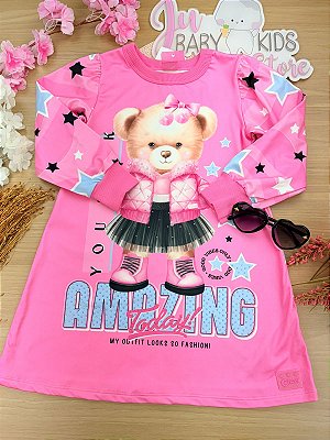 Vestido Infantil Menina Ursa AMAZING Cinti