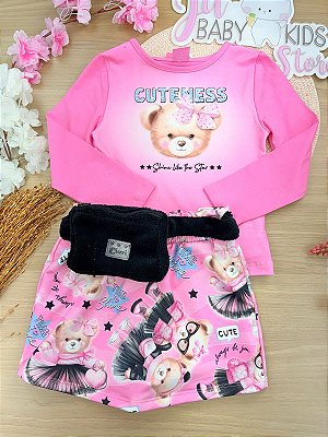 Conjunto Menina com Pochete Ursa CUTENESS Cinti