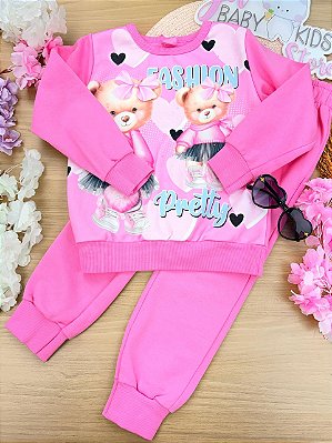 Conjunto Blusão e Calça Menina Ursa Pretty Fashion Cinti