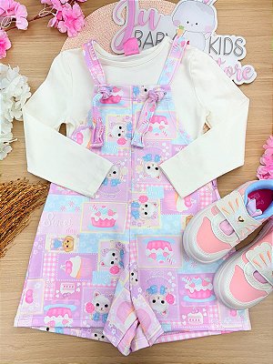 Conjunto Menina Coelha Patchwork Mundo Cinti