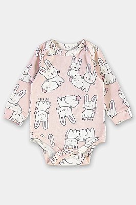 Body Manga Longa em Suedine Coelhinho Up Baby