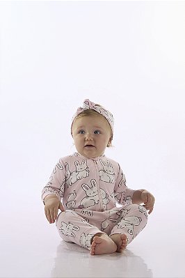 Macacão Manga Longa em Suedine Up Baby