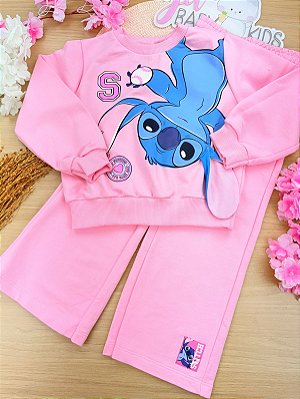 Conjunto Em Moletom Stitch Disney Momi