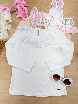 Blusa Manga Longa Branco Up Baby