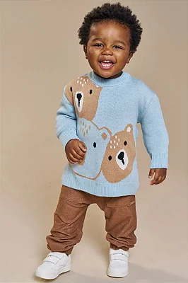 Calça Jogger em Cotton Jeans com Elastano LucBoo Bebê Menino