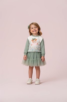 Conjunto Blusão e Saia Ursinho Petit Cherie