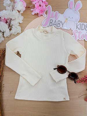 Blusa Canelada Creme Petit Cherie