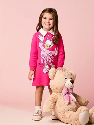Vestido Infantil Pink da Daisy Duck Momi